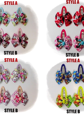 現貨米妮唐老鸭 玛丽猫 史迪仔 蝴蝶结卡通髮夾Hair Clip儿童发饰