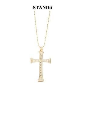 STANDii金色十字架项链女轻奢小众设计高级感吊坠饰品