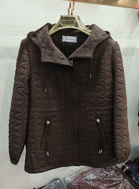 品牌悦莲清8686秋冬新款中老年女士压格棉服洋气减龄妈妈款薄棉衣