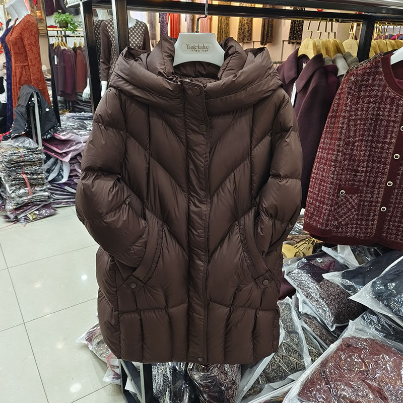 不钻绒馨克丽2117羽绒服女中长款