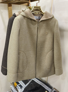 8669金貂绒甘夫人2025秋冬新款休闲连帽女厚外套中老年妈妈阔太太