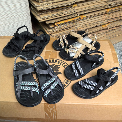 外贸出口欧美编织女户外沙滩凉鞋