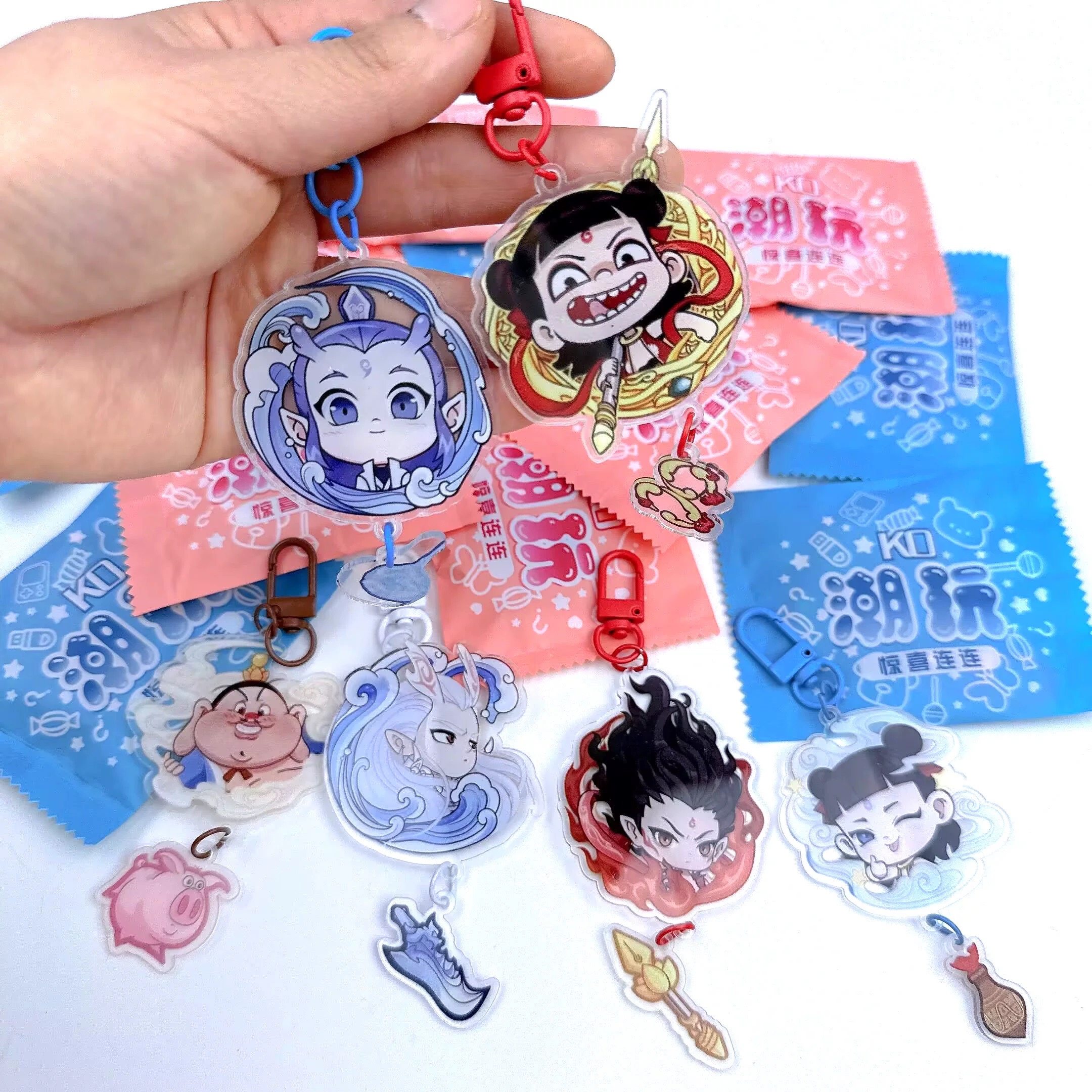 儿童奖励小礼品哪吒盲袋钥匙扣挂件幼儿园礼物小学生奖品跳蚤市场