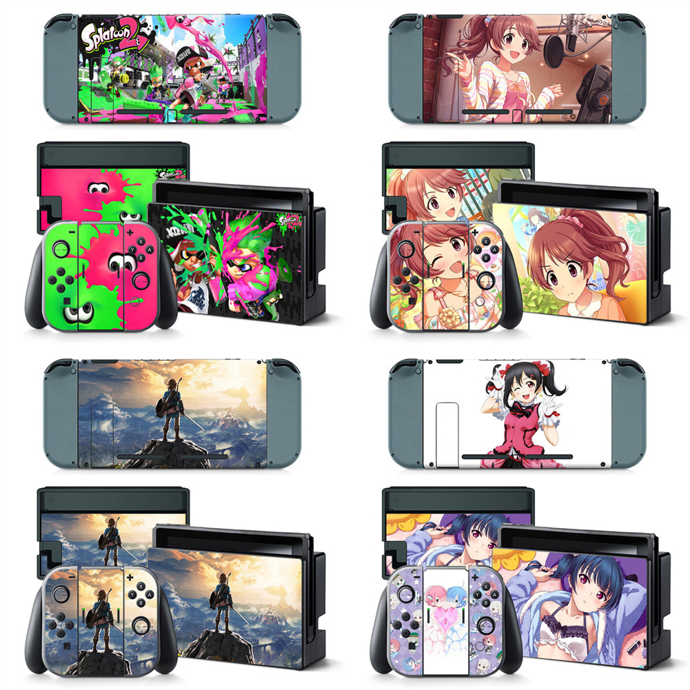 NS Switch游戏机全身贴纸 PVC材质 不起气泡带导气槽  手柄贴膜