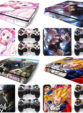 PS4 Slim游戏机全身贴纸 时尚潮流贴膜watch dogs2彩膜手柄贴纸