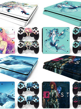 ps4 slim贴膜ps4 slim薄机贴纸ps4 slim机身贴ps4 slim动漫女贴膜