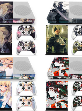 xbox one s游戏机主机主题彩贴贴纸 保护膜Skin Sticker 精灵