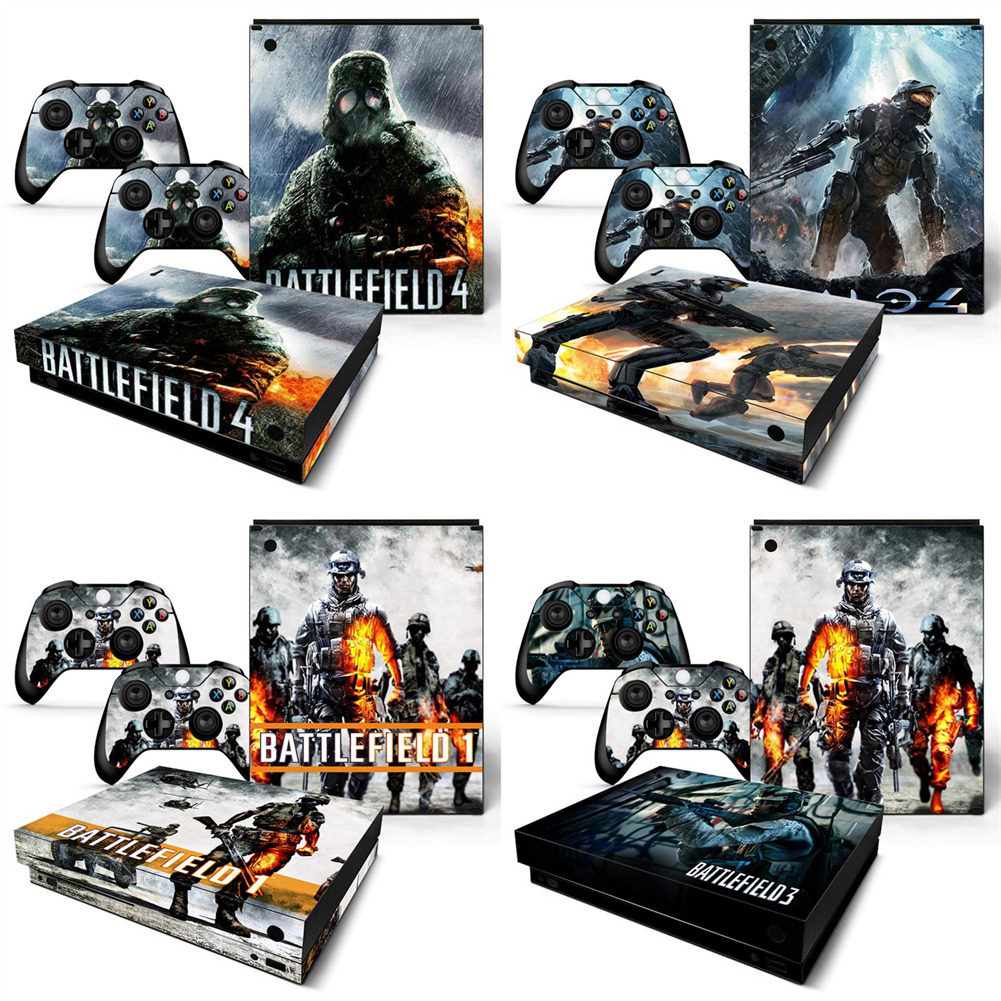 XBOX ONE X贴膜贴纸机身贴ONE X游戏机贴带2个手柄贴 战地5