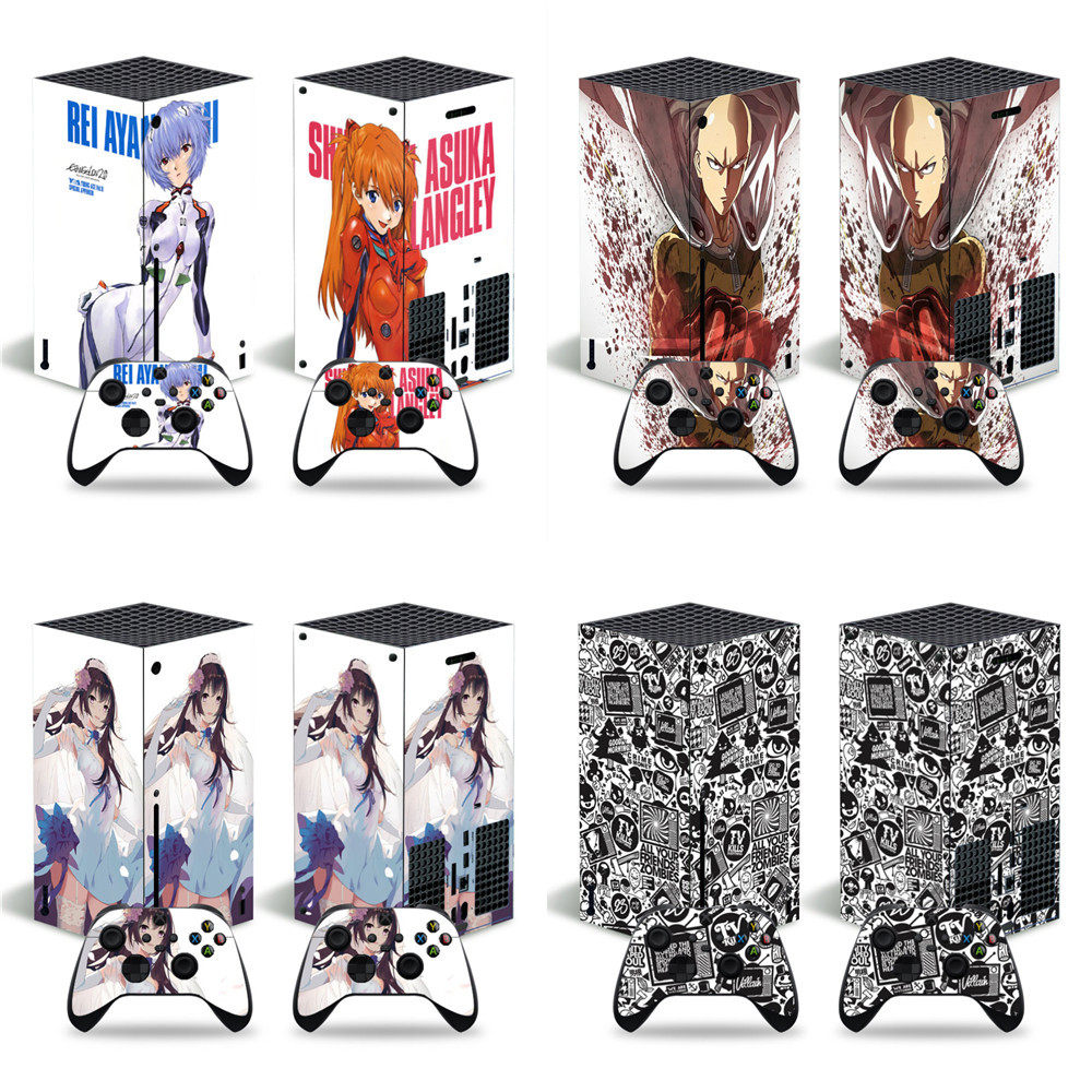 XSX series x游戏机全身保护膜 方块 几何 空间 撞色 贴纸 手柄贴