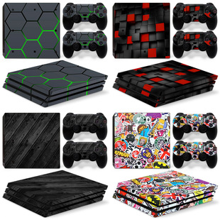 PS4 Pro游戏机全主机贴纸  resident evil Skin Sticker 格子方块