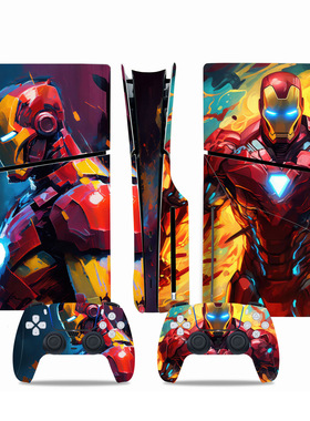 PS5 slim游戏机贴纸游戏主题彩贴贴膜钢铁侠游戏机ps5slim痛贴