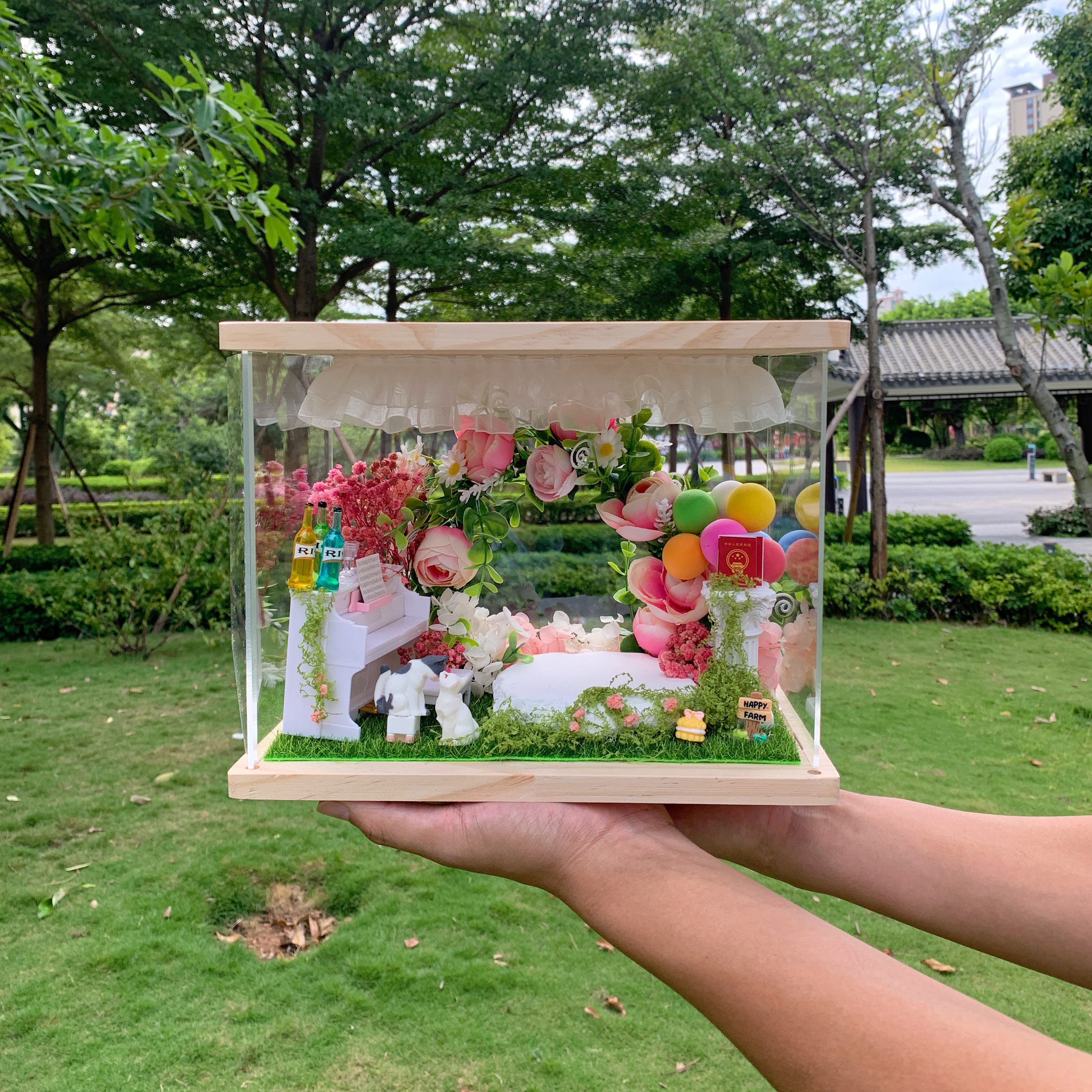 泡泡玛特摆件结婚摆台手工制