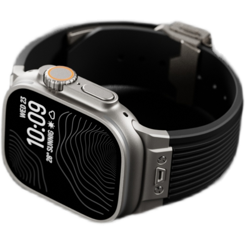 适用applewatchultra表带金属不锈钢外壳苹果iwatchs10手表带硅胶ultra2代改装保护壳AppleWatch10腕带夏天款