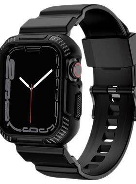 适用AppleWatch9表带iWatchS8一体iWatch7苹果手表带S9/S8/AppleWatchUltra表壳iWatchUltra保护壳SE套Ultra2