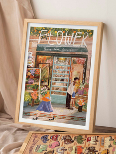 实木拼图框1000片大相框挂墙500装裱画框300拼图框架定制裱框