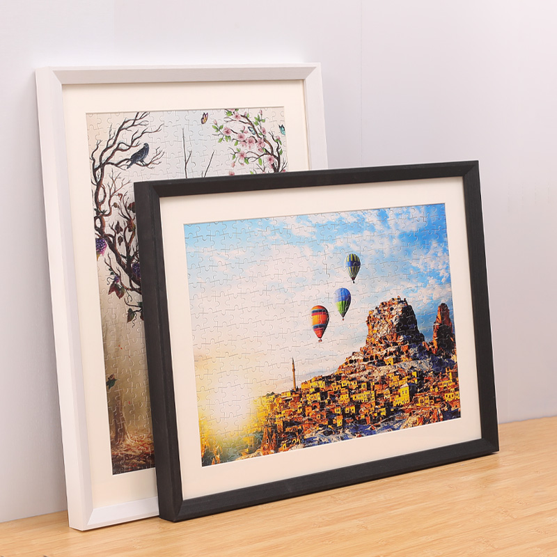 实木拼图裱框1000片5002000块300定制70×50装75画相框架展示挂墙