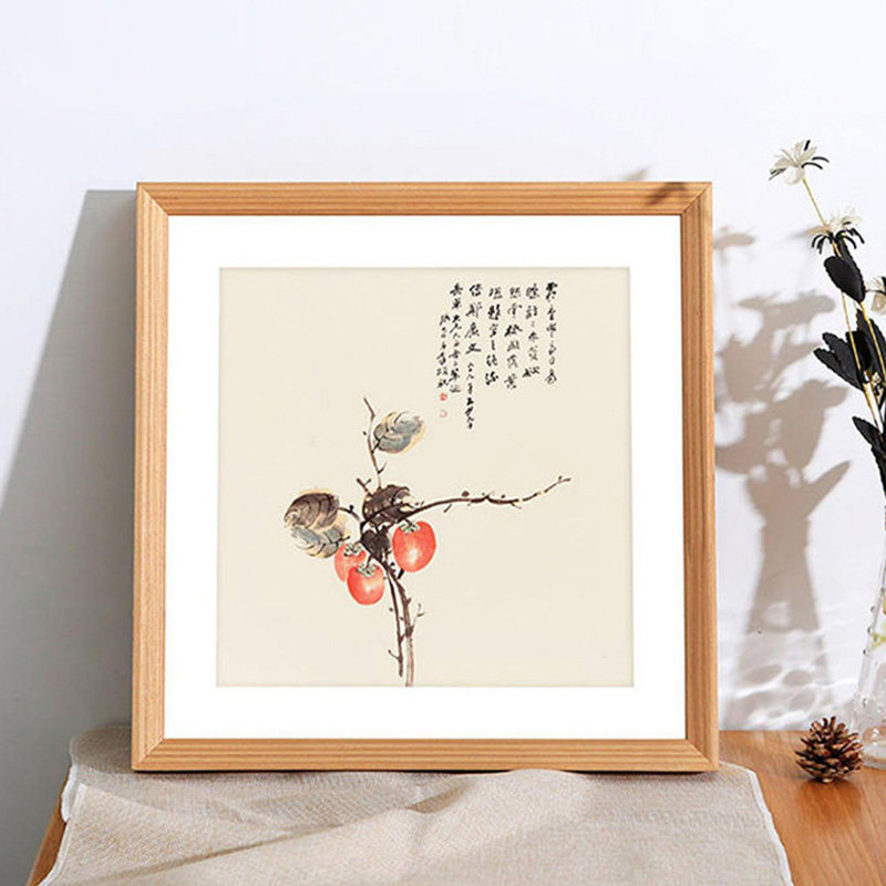 北欧式高级感画框装裱实木38十字绣钻石画正方50斗方喜字相框挂墙