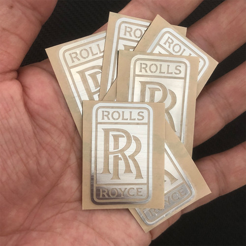 适用于劳斯莱斯LOGO3D金属标志贴爆款RR电镀金属DIY装饰改装贴纸