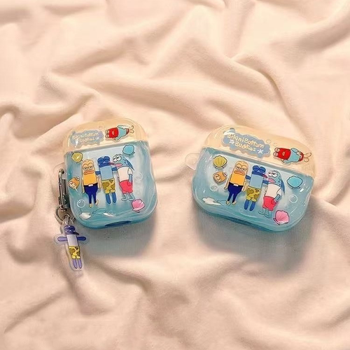 可爱比奇堡适用苹果airpodspro3代耳机保护套airpods4软壳airpods3耳机套airpodspro2防摔保护壳
