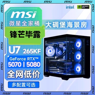 机攀升电脑U7 5080整机三角洲游戏电竞主机电脑DIY组装 265KF 5070Ti 机 RTX5060Ti 微星全家桶台式