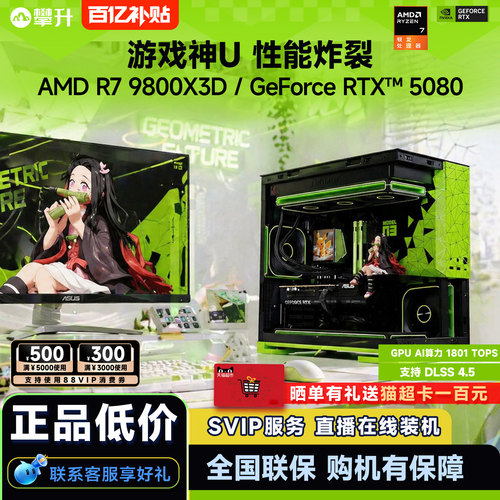 【百亿补贴1700元】攀升AMD R7 9800X3D电脑主机9600X/RTX 5060/9700X/RTX5080/5070Ti台式机DIY主机组装电脑