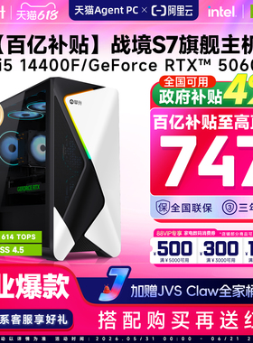 【百亿补贴+国补】攀升战境s7电脑主机i5 14400F/RTX5060三角洲吃鸡游戏直播办公主机台式电脑diy组装整机