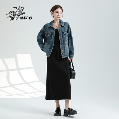 小魔鱼牛仔外套女秋季宽松夹克