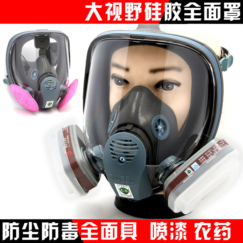 双箭龙SJL600防毒全面罩化工喷漆装修打磨防尘可配滤毒盒劳保