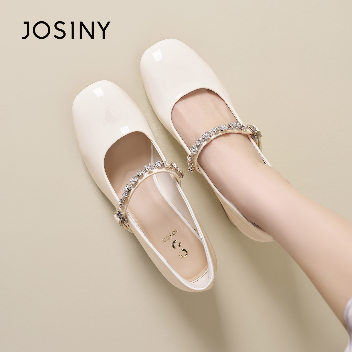 卓诗尼2026春季新款粗跟单鞋时尚舒适小皮鞋潮流百搭气质玛丽珍鞋