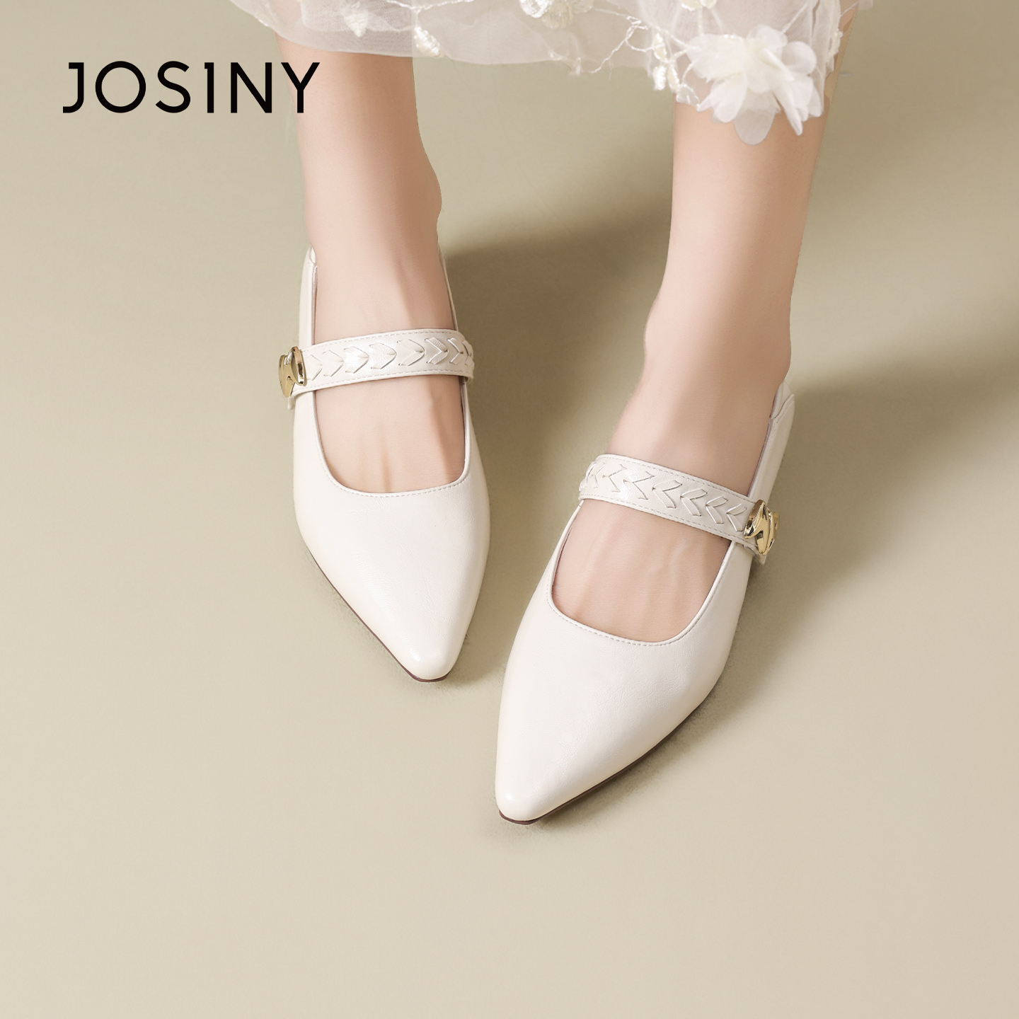 卓诗尼2026春季新款粗跟单鞋时尚舒适玛丽珍鞋潮流优雅法式小皮鞋