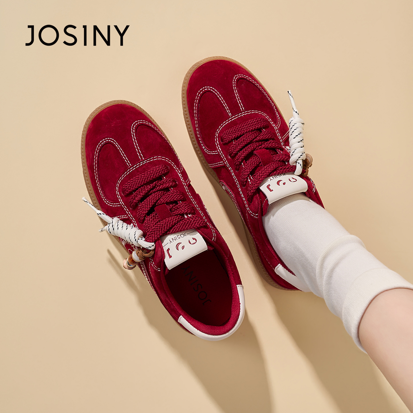 卓诗尼2026春季新款厚底德训鞋时尚舒适复古休闲鞋潮流百搭运动鞋