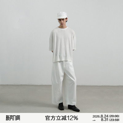 MANUFACTURE 亚麻棉宽松短袖T恤