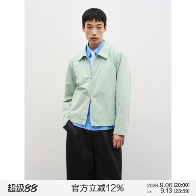 MANUFACTURE 水洗棉质翻领拉链夹克