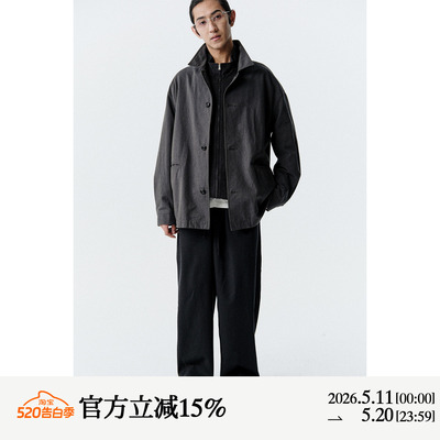 MANUFACTURE 斜纹棉质一字袋夹克