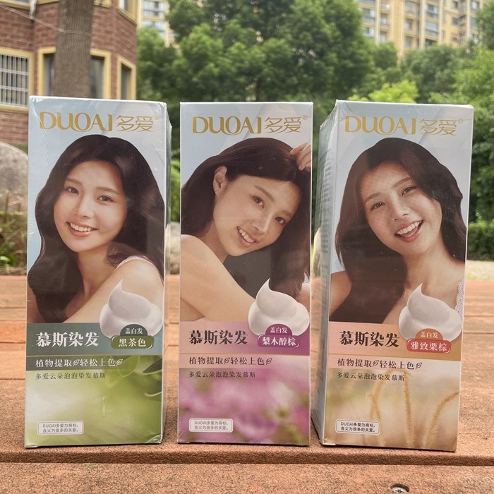 DUOAI多爱染膏泡泡染发摩丝栗棕无氨温和盖白发染发膏黑茶自然黑,美发护发/假发,彩染,淘宝优惠券,粉丝福利购,淘宝优惠卷