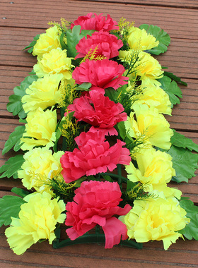 仿真花康乃馨花排电子花圈装饰花