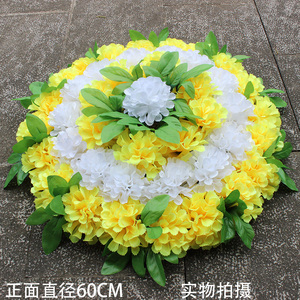 便宜绢花菊花大花圈清明花扫墓花上坟塑料花祭祀装饰花殡葬花批发