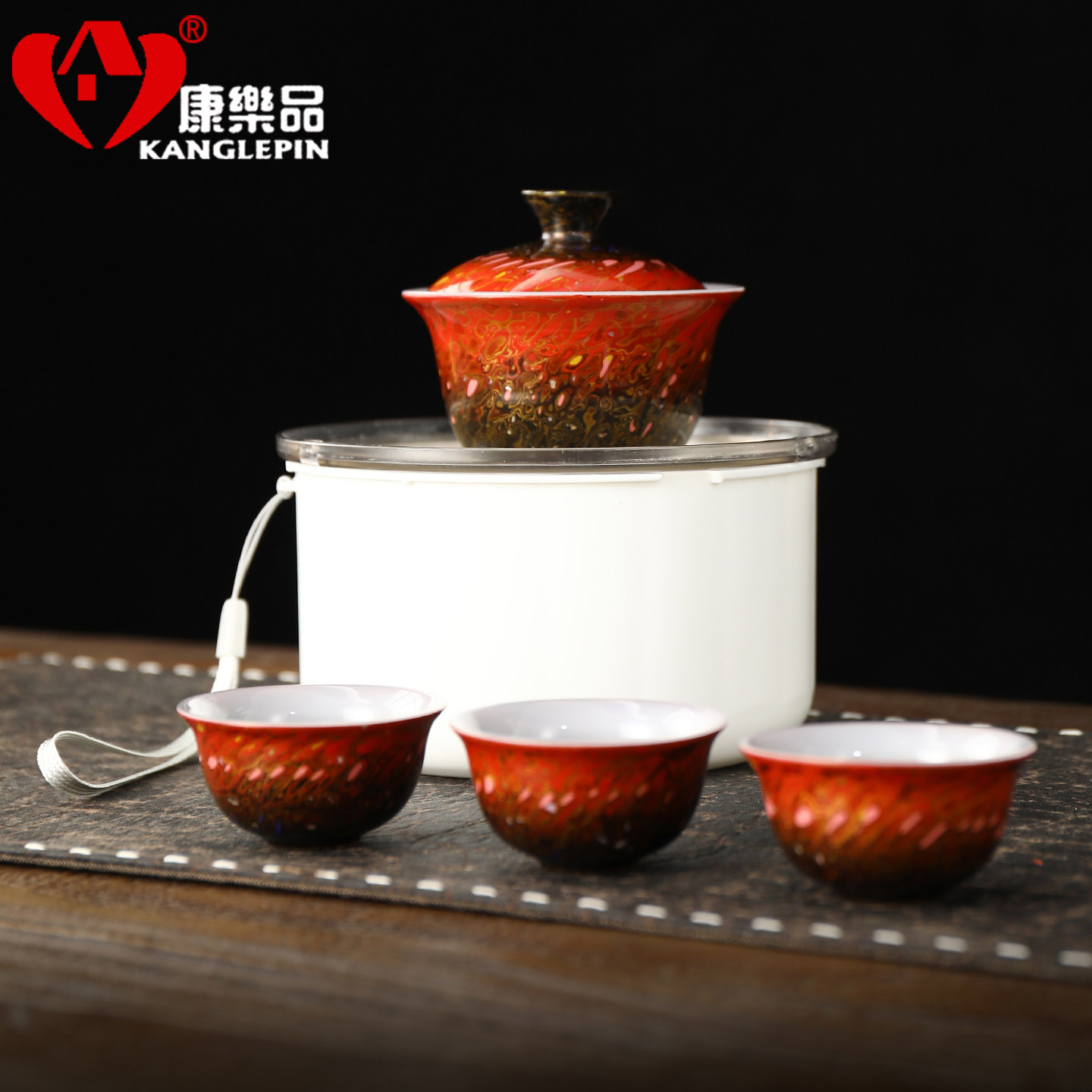 漆器随身功夫套装泡茶专用 茶盘小盖碗80ml聚香中式白瓷高档茶具,餐饮具,旅行茶具,淘宝优惠券,粉丝福利购,淘宝优惠卷