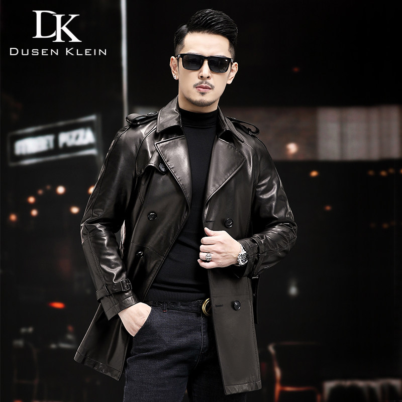 DK半植鞣时尚休闲真皮风衣