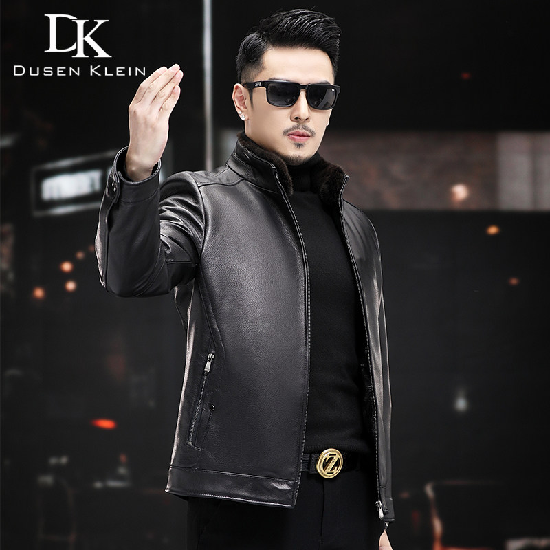 商务休闲可脱卸内胆水貂毛领皮衣