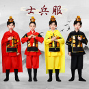 古代儿童士兵服装 男女将军演出满江红岳家军盔甲戏曲花木兰表演服
