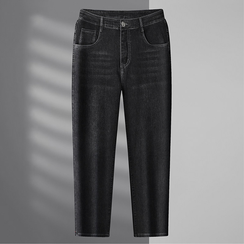 牛仔裤男春秋弹力宽松直筒加肥加大码胖人肥佬时尚百搭休闲长裤潮