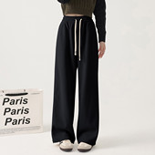 more阔腿裤 裤 女款 one 2025新款 秋冬季 子宽松显瘦高腰直筒运动女裤