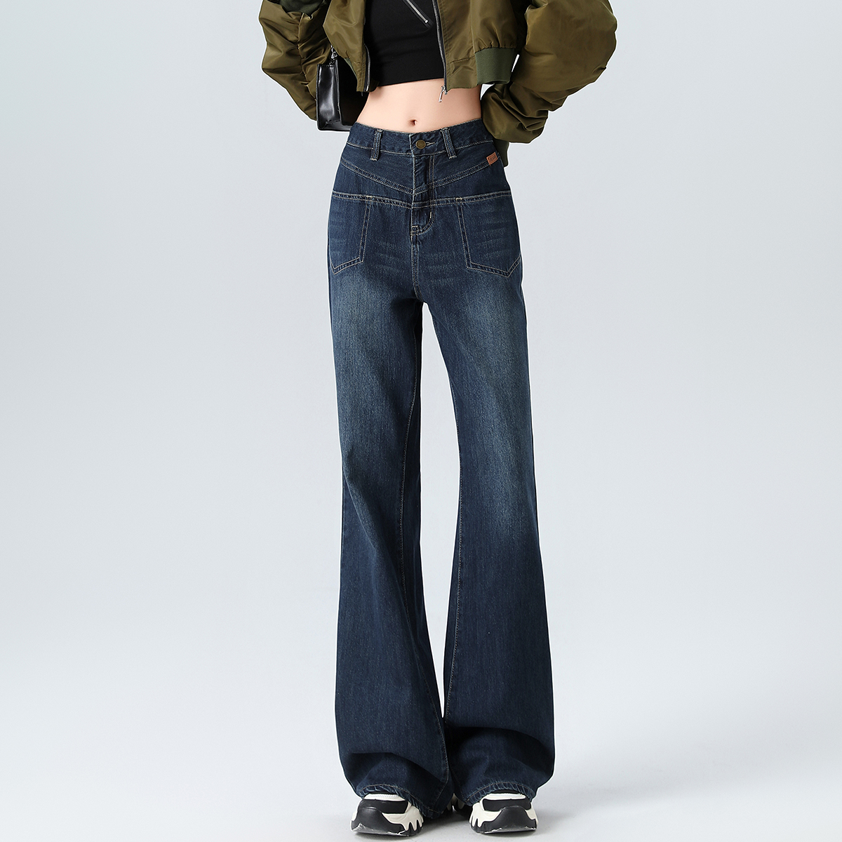 秋冬高腰喇叭裤onemore