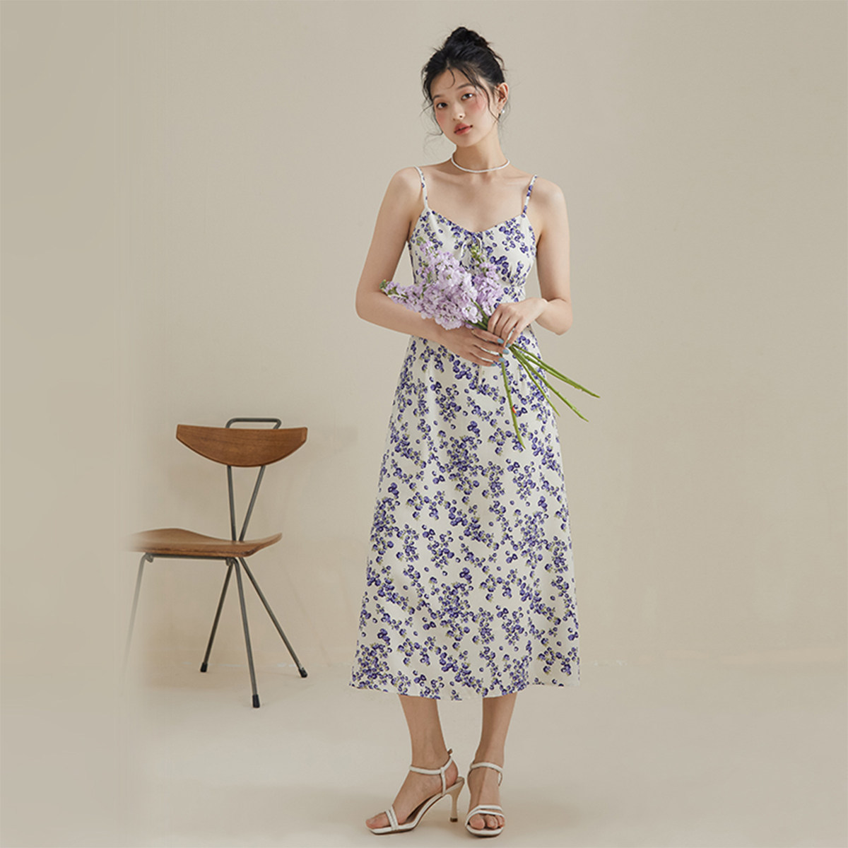 one more2025夏季碎花吊带无袖连衣裙气质高级感雪纺裙女修身裙子,女装/女士精品,连衣裙,淘宝优惠券,粉丝福利购,淘宝优惠卷