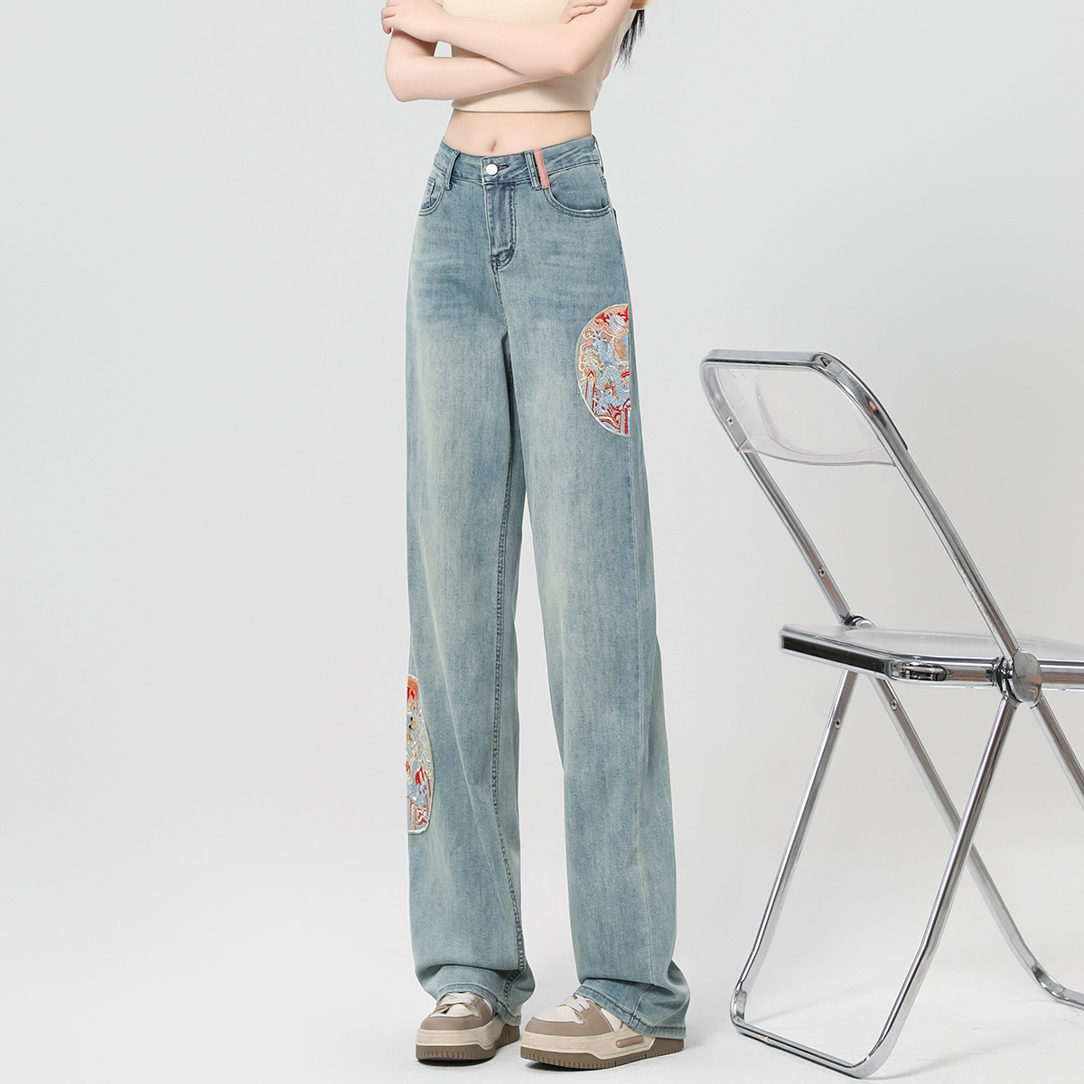 onemore牛仔裤长裤宽松