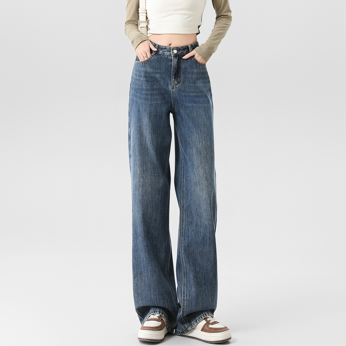 ONEMORE阔腿裤长裤高腰