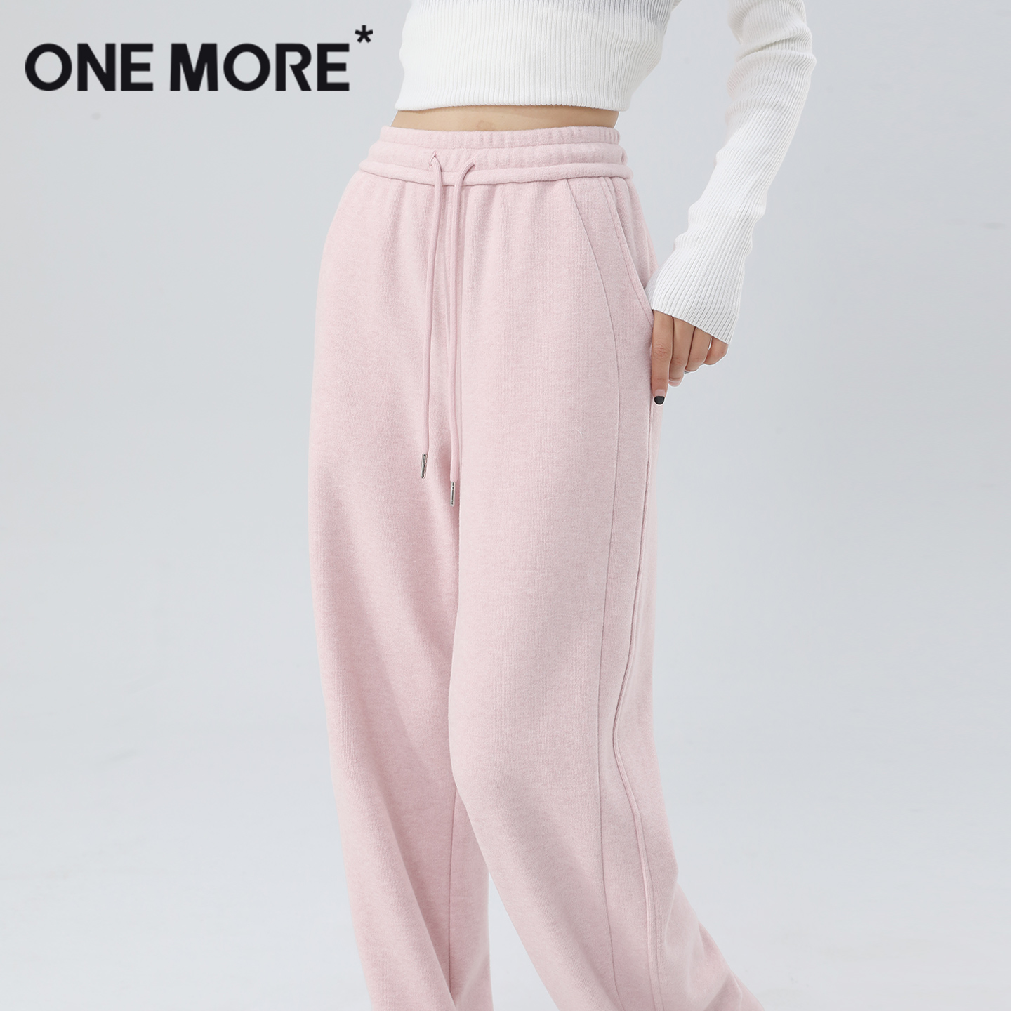 onemore慕斯绒阔腿裤