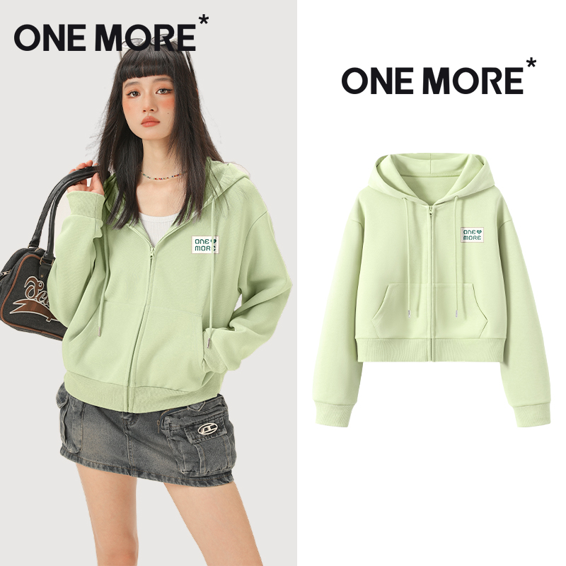 onemore休闲宽松连帽开衫卫衣女