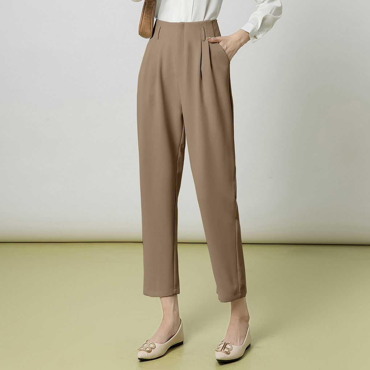 one more冰丝哈伦裤女款夏2025新款高腰显瘦垂感宽松阔腿